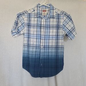 Wrangler Blue and White Casual Button Down Shirt